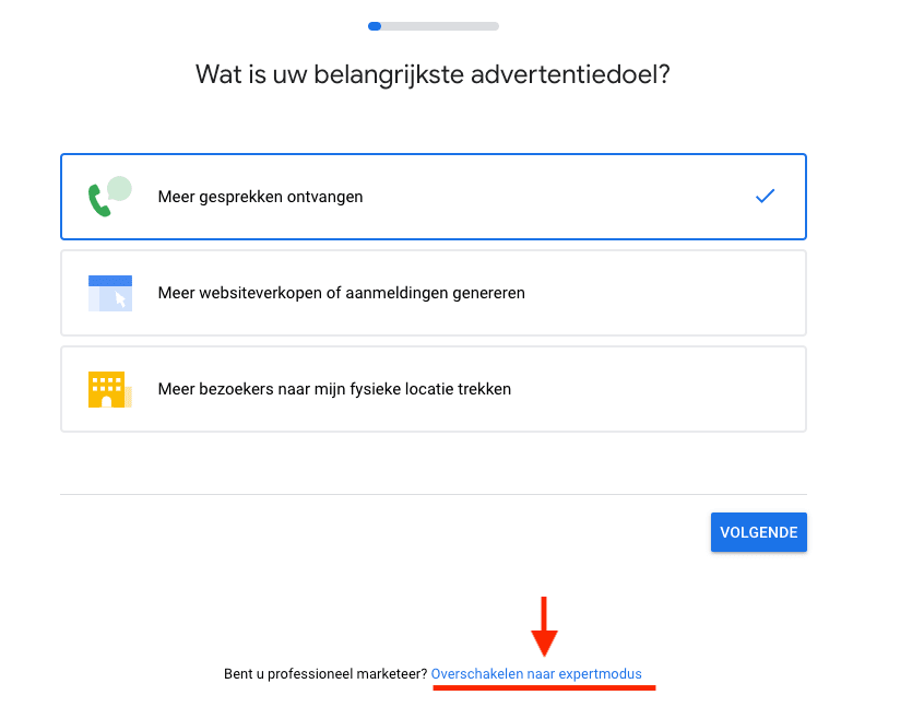 Google Ads Express account overschakelen naar expertmodus
