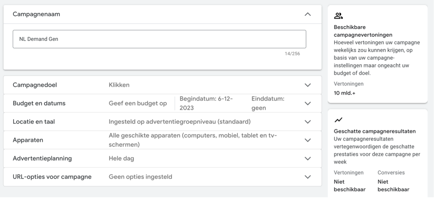 Demand Gen campagne