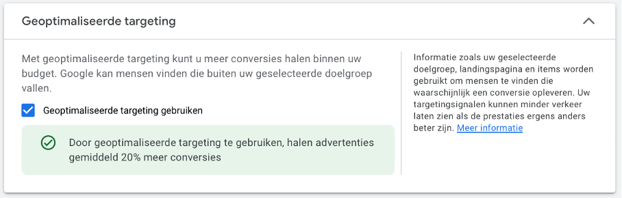 Geoptimaliseerde targeting Google Ads
