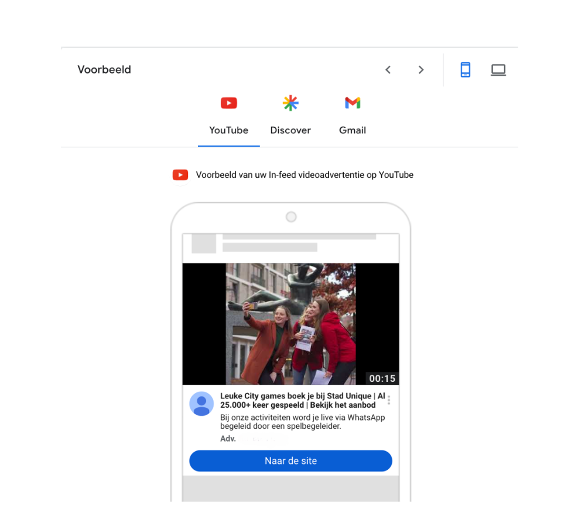 Video advertentie demand gen Google Ads
