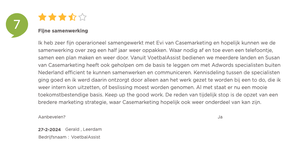 CaseMarketing klantenvertellen review Gerald