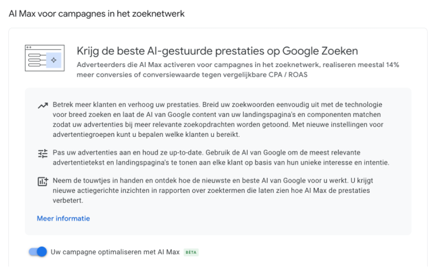 AI max overzicht 