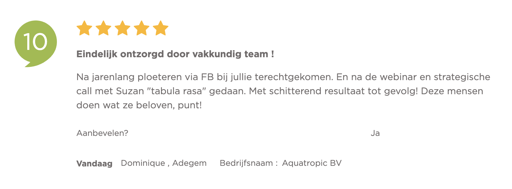 CaseMarketing klantenvertellen review AquaTropic