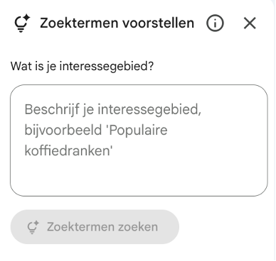 Zoektermen voorstellen Gemini
