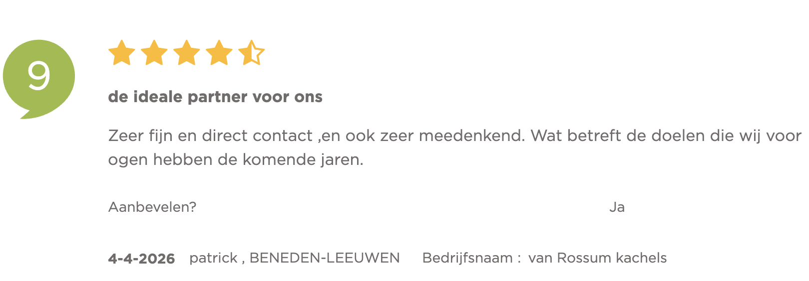 CaseMarketing klantenvertellen review Van Rossum Kachels