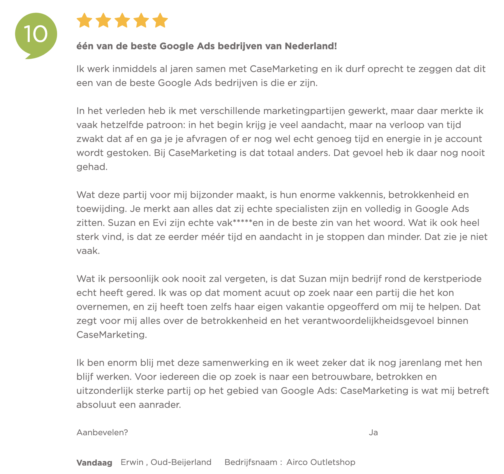 CaseMarketing klantenvertellen review Airco Outletshop