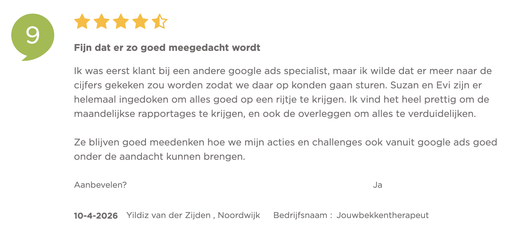 CaseMarketing klantenvertellen review Jouwbekkentherapeut