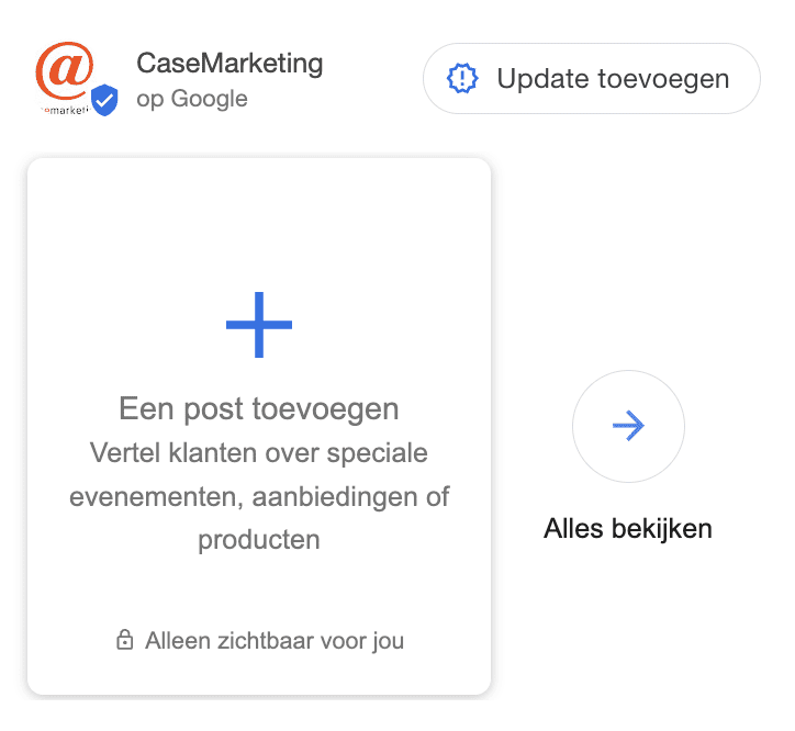 Post toevoegen in Google Bedrijfsprofiel