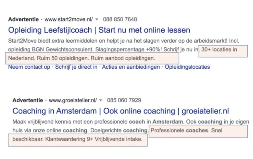 highlight extensies voorbeelden