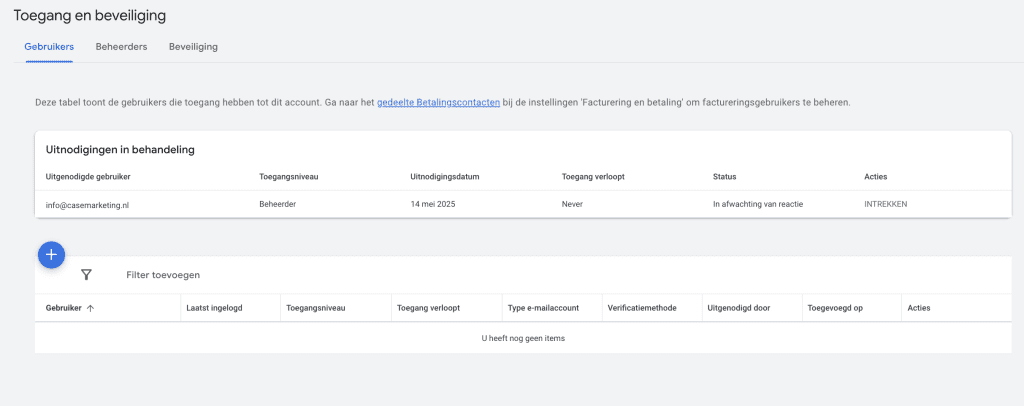 Google Ads beheerder toevoegen