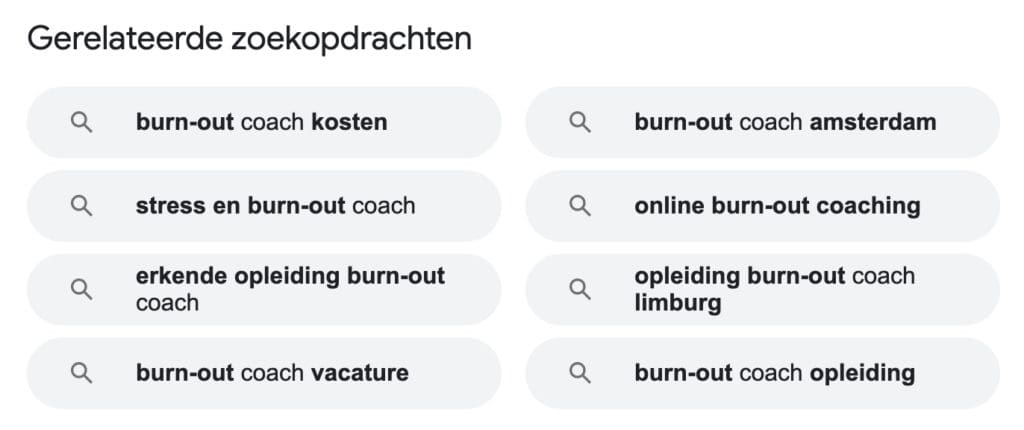LSI Keywords burn-out coach