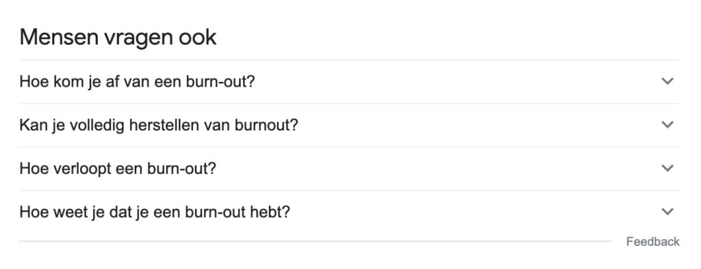 Gerelateerde zoekopdrachten Google