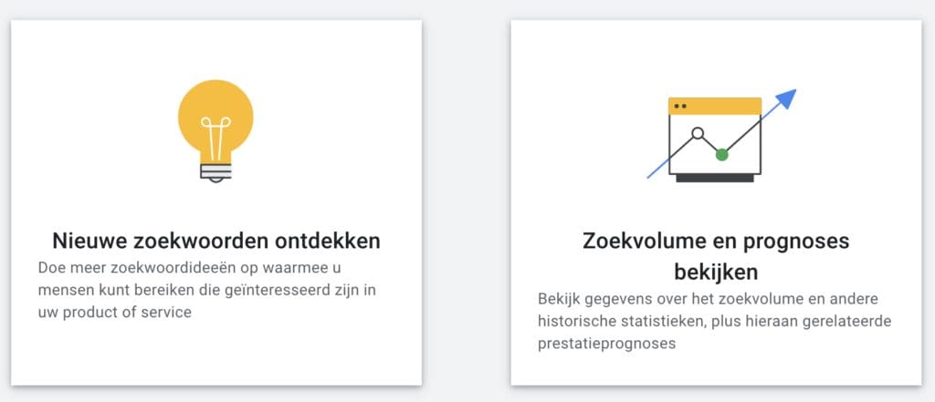 Zoekwoordplanner Google Ads nieuwe zoekwoorden ontdekken