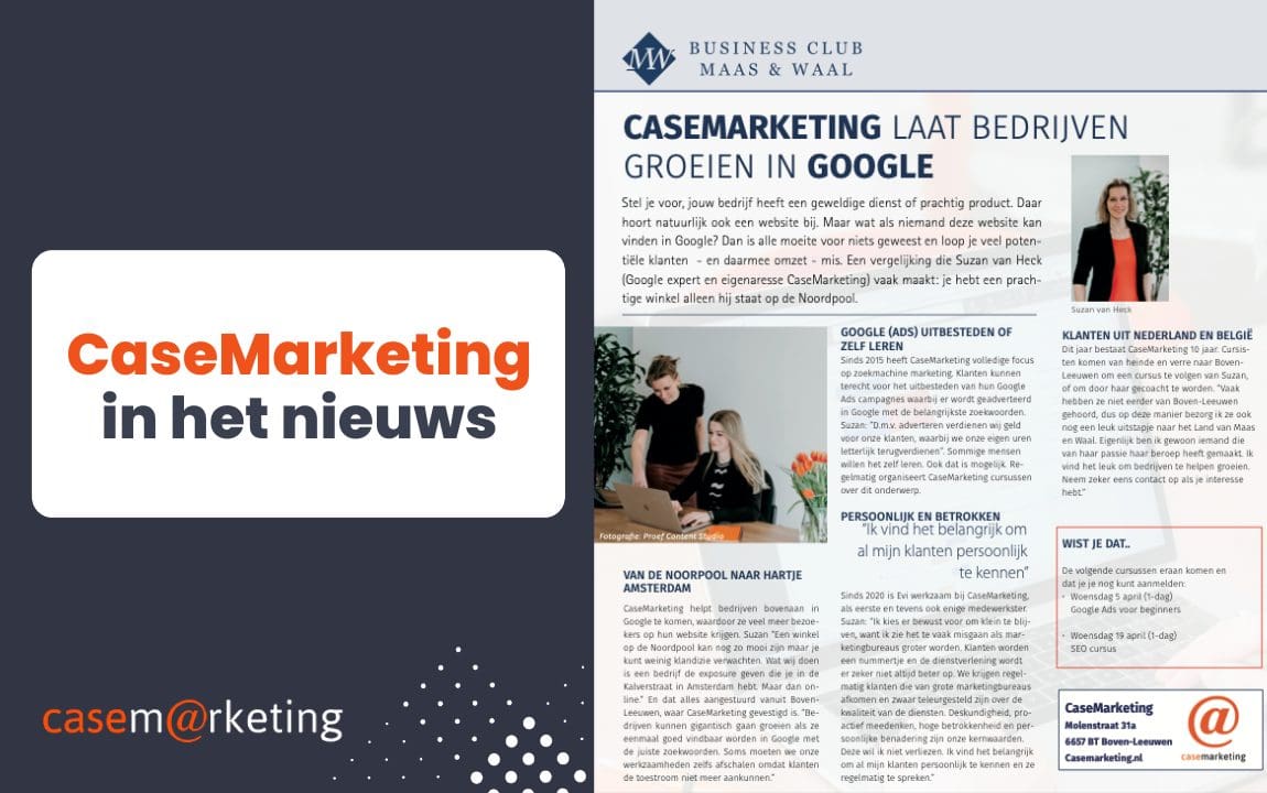 CaseMarketing in het nieuws