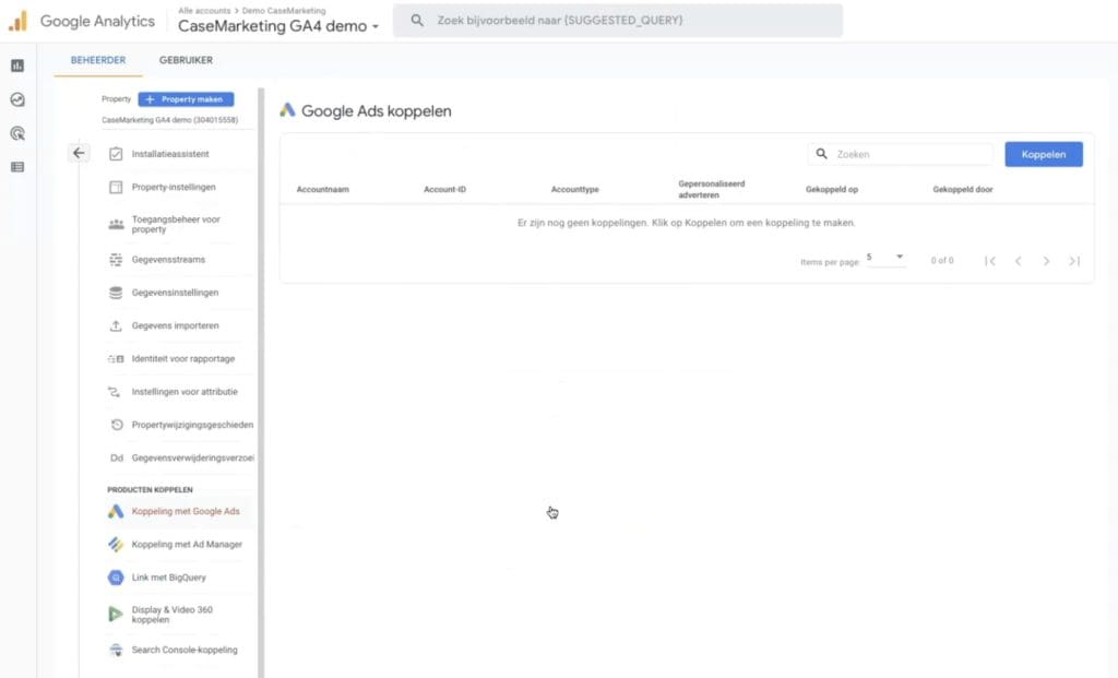 Google Ads koppelen met Google Analtyics 4