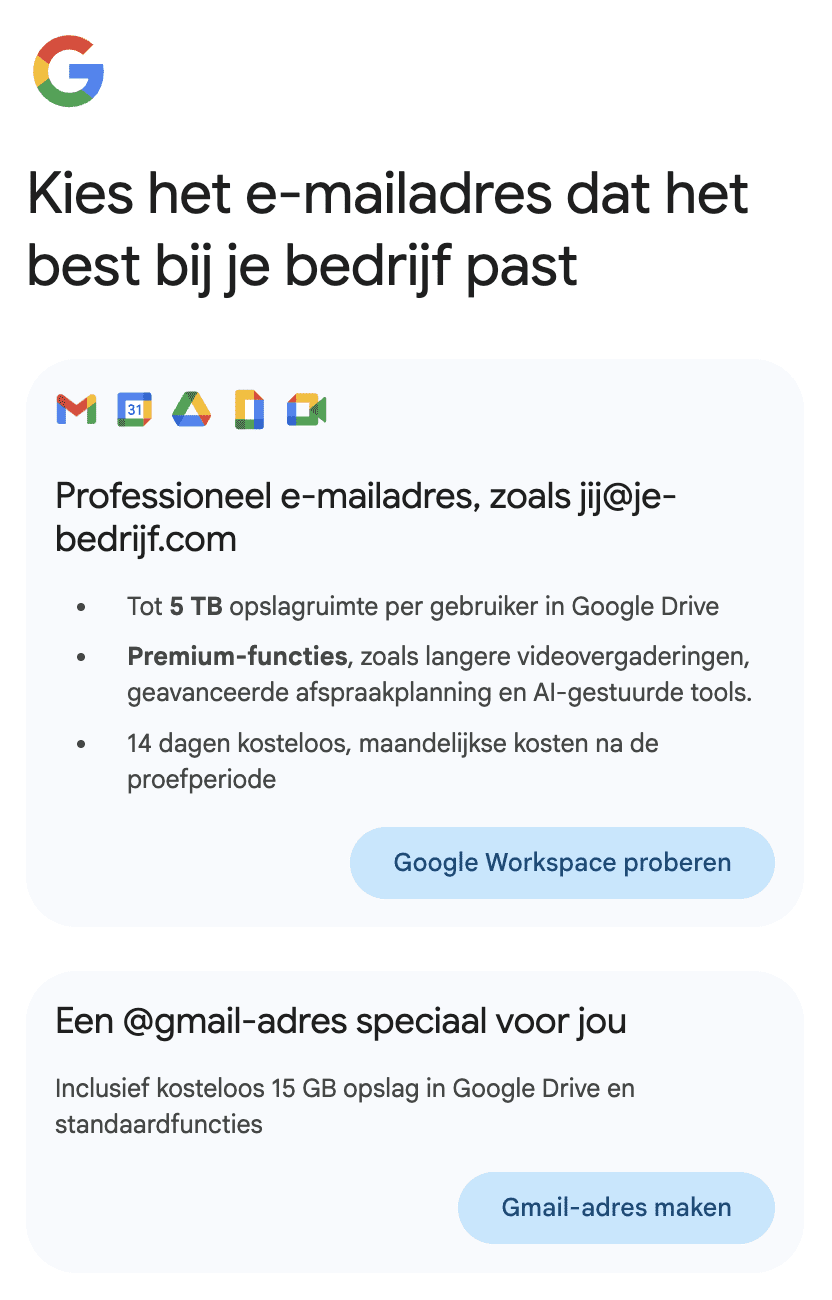 Google account maken