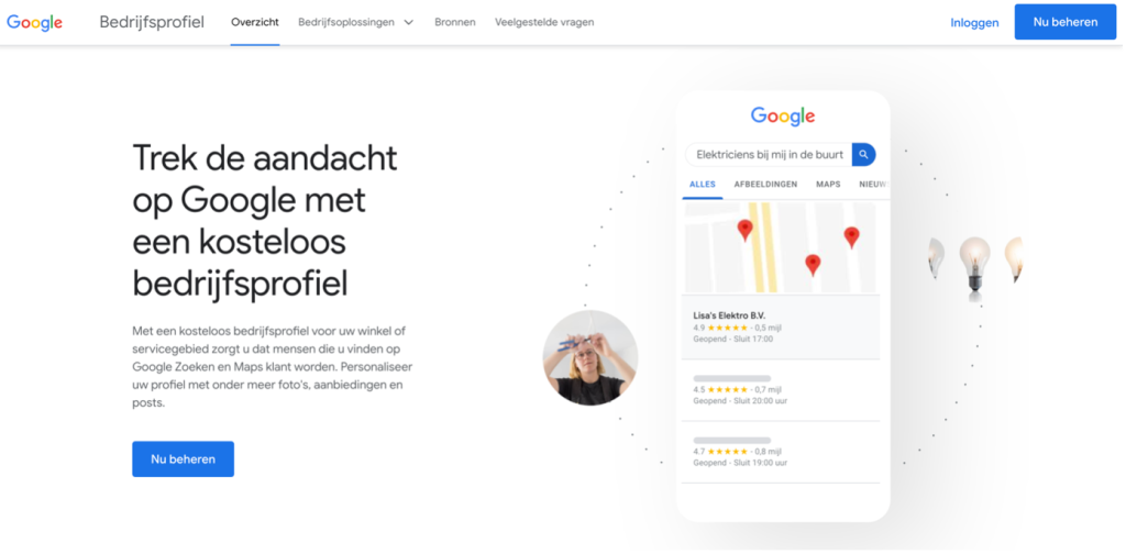 Trek de aandacht van je klanten door een Google Bedrijfsprofiel 
