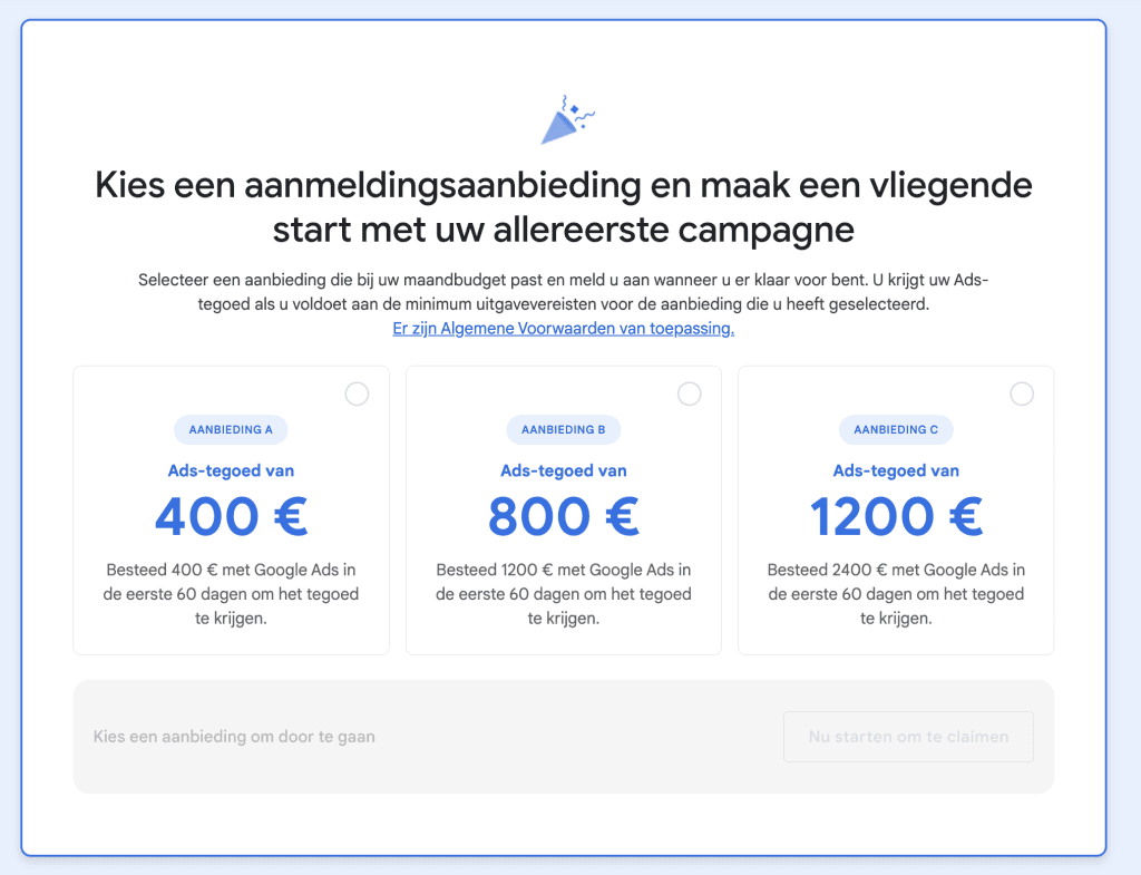 Update Google Ads advertentietegoeden 