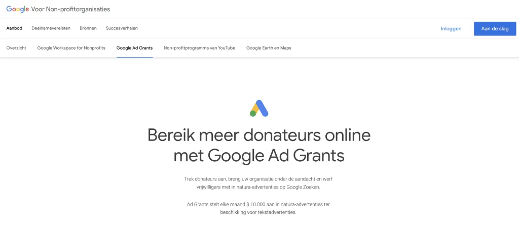 Gratis adverteren op Google - Google Ad Grants