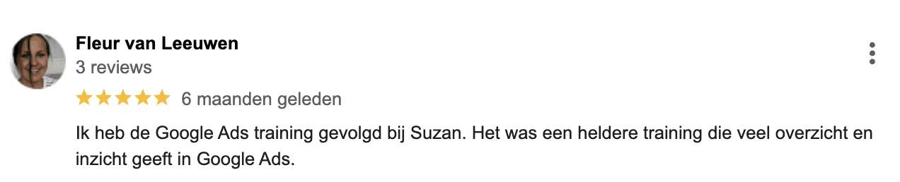 Google Ads cursus ervaring Fleur