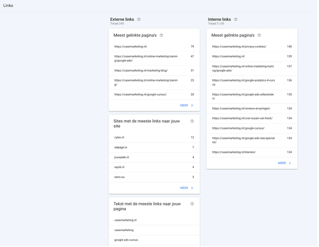 Links Google Search Console
