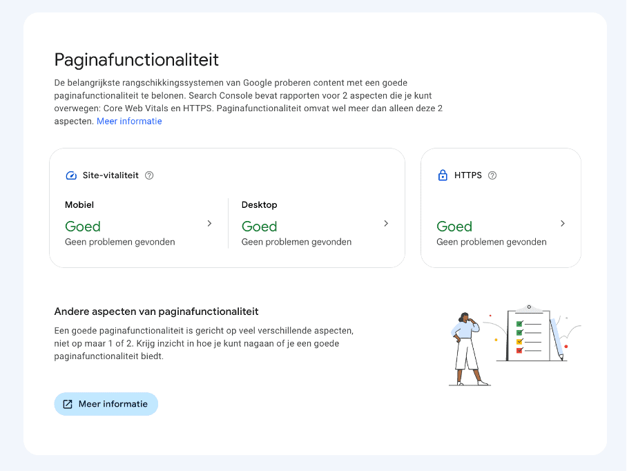 Paginafunctionaliteit Google Search Console