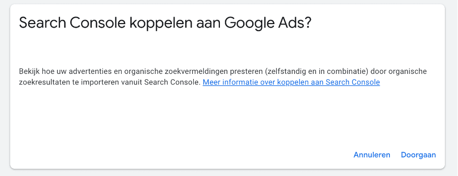 Search Console koppelen aan Google Ads