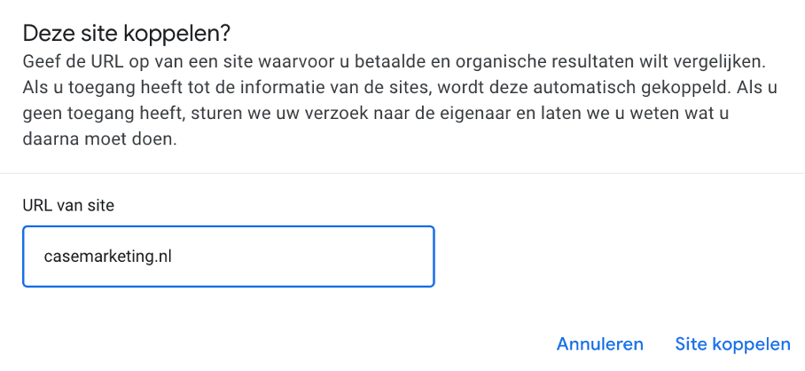 Site koppelen Google Ads & Google Search Console