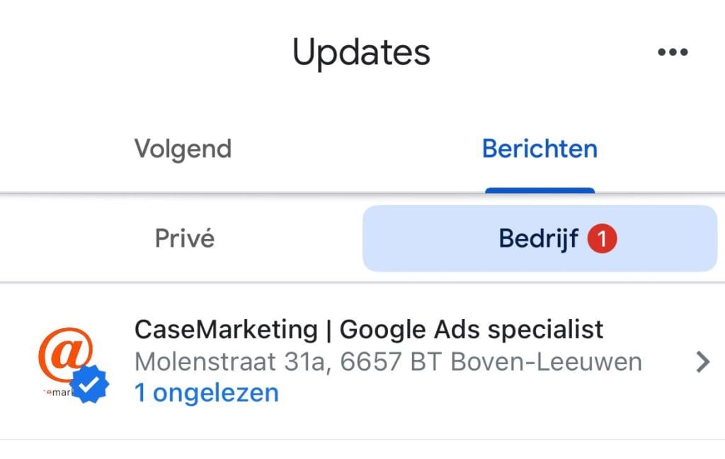Bedrijfsprofiel berichten verdwijnen