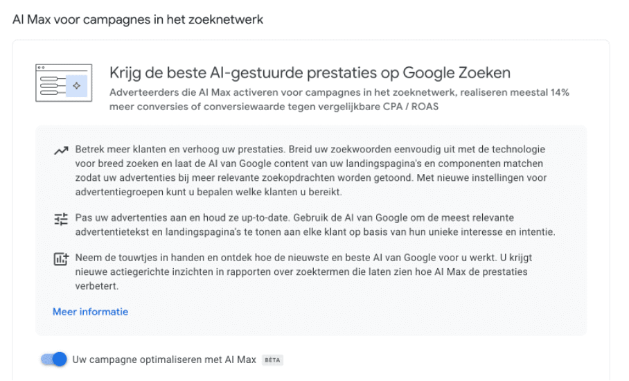 AI max overzicht 