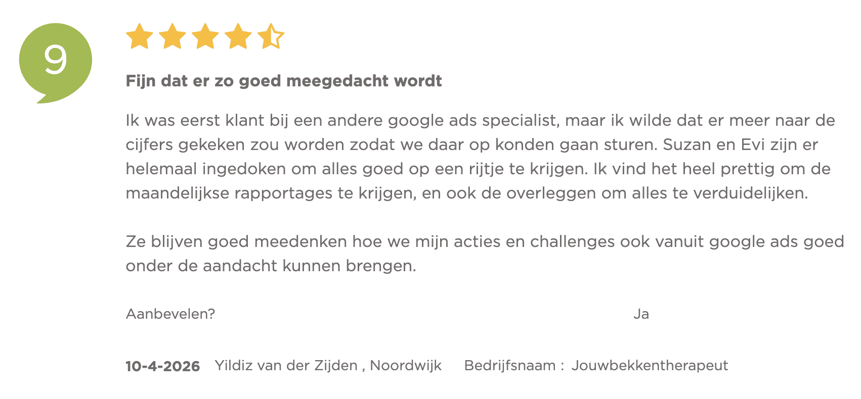 CaseMarketing klantenvertellen review Jouwbekkentherapeut